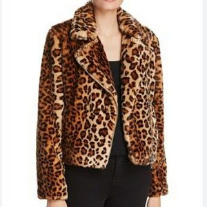 Rebecca Minkoff Hudson leopard print faux fur jacket